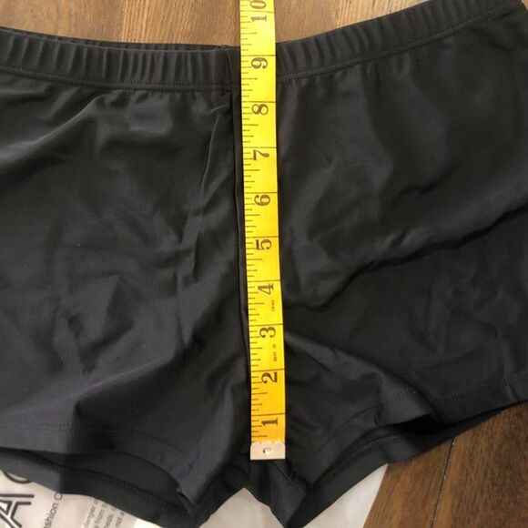 New Women's Black Boyshort Swimsuit Bathing Suit Bottom Swim Shorts Size Medium - Picture 6 of 8